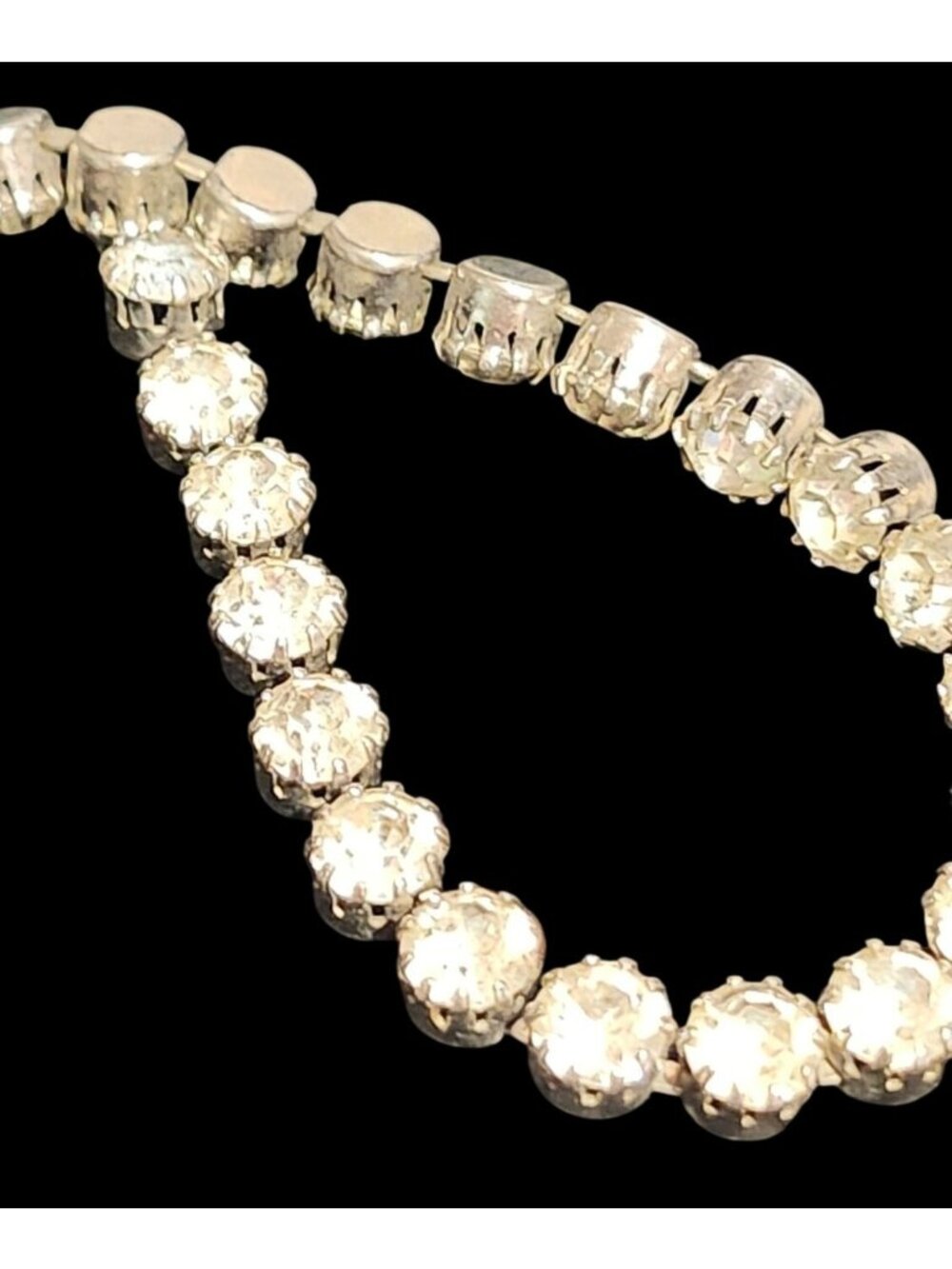 Vintage Cupcake Set Rhinestone Tennis Bracelet Silver-Tone Setting